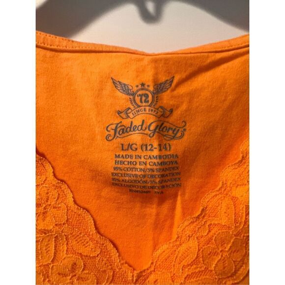 Faded Glory Lace Tank Top with Lace v-neck size L - Picture 2 of 6